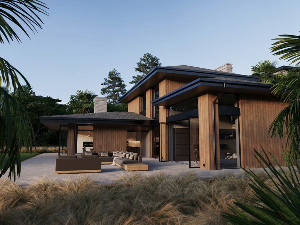 Shadow line copperd oak foto van een woning.